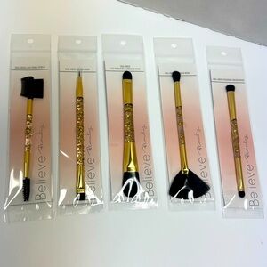 Believe beauty set of four new dual end makeup brushes brow, eyeliner eyeshadow